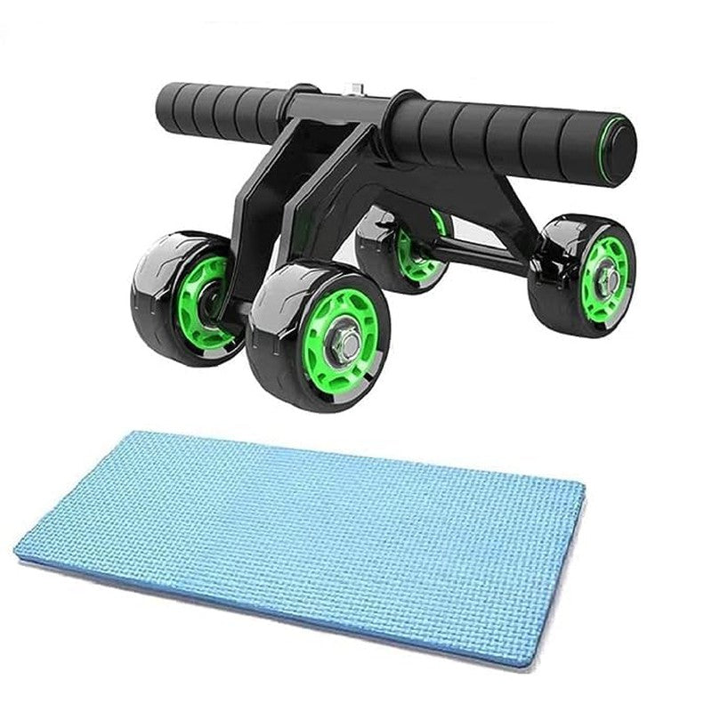 Pro Advance 4 Wheel Roller for Abdominal And Stomach Fitness Exercise Machine For Men & Women | Black