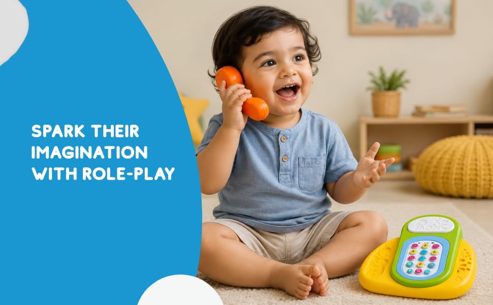 Pick N Nick Toys Kids Learning Phone Toy with Lights, Music & Numbers