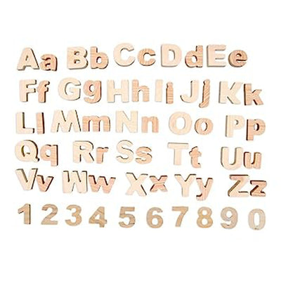 Educational Learning Combo Set Wooden Alphabets Uppercase, Lowercase & Numerical Numbers - (63 pieces)