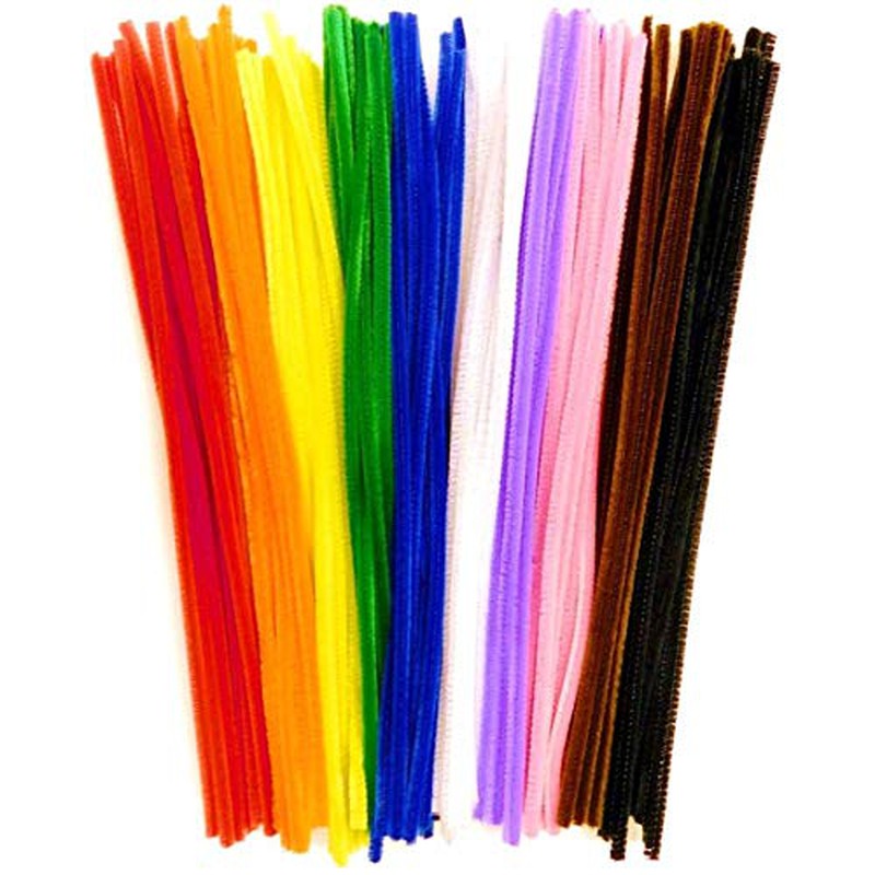 Pack of 100 Pipe Cleaners | Flexible Wired Fiber | 12 inch | Ideal for Art and Craft