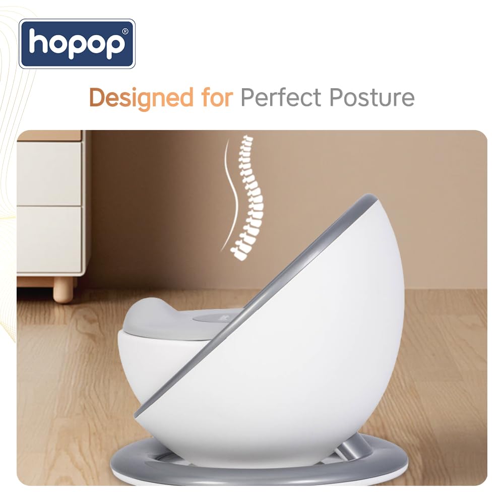 Hopop Portable Potty Training Seat for Baby & Kids | Soft & Comfortable Potty Chair with Removable Bowl | Anti-Slip Stable Design- Silver
