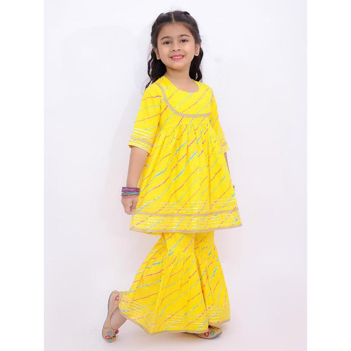Little Ginnie Anarkali Sharara Set - Yellow | Traditional Ethnic Wear