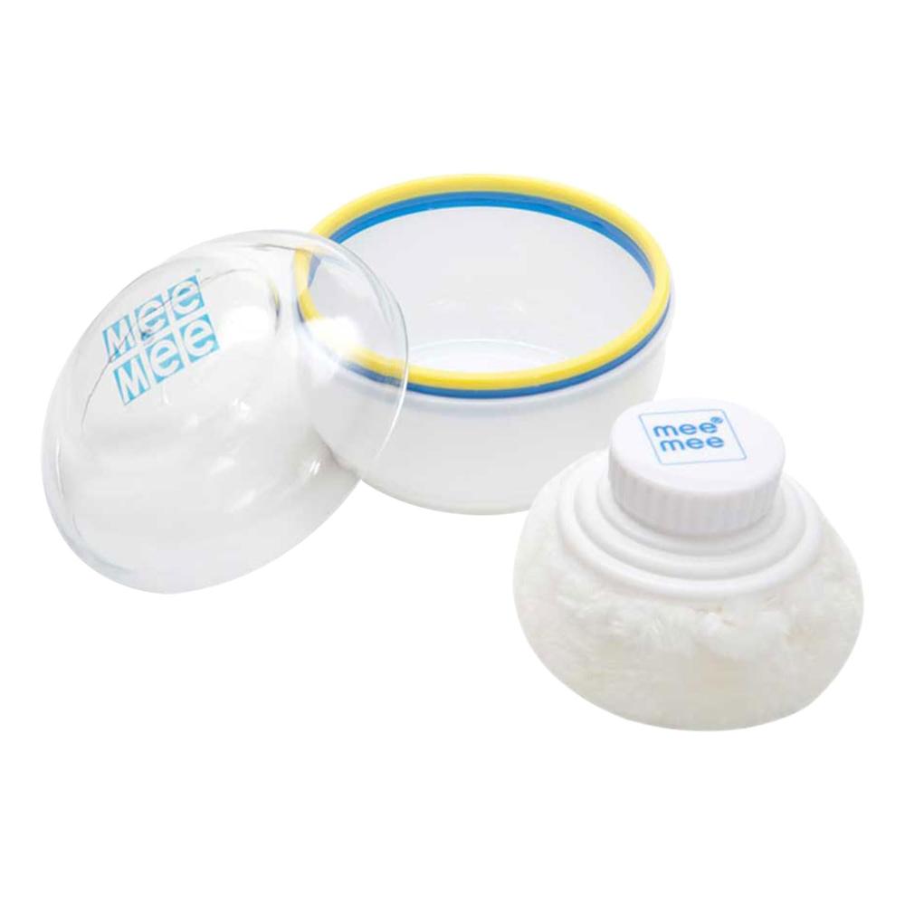 Mee Mee Soft Feel Baby Powder Puff - 80g | Box Holder Container for New Born and Kids