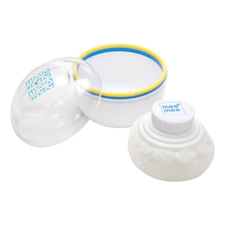 Mee Mee Soft Feel Baby Powder Puff - 80g | Box Holder Container for New Born and Kids