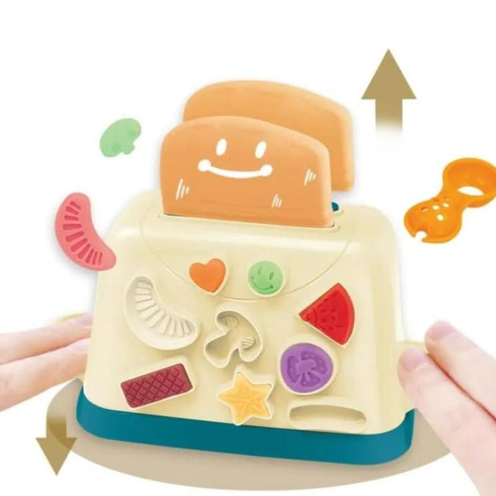 DIY 2 in 1 Clay Dough Pretend Play Bread Maker Set | Toaster Baking Set - 29 Pcs