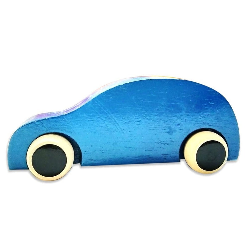 Handmade Non Toxic Channapatna Wooden Toy - Tanker and Blue Car