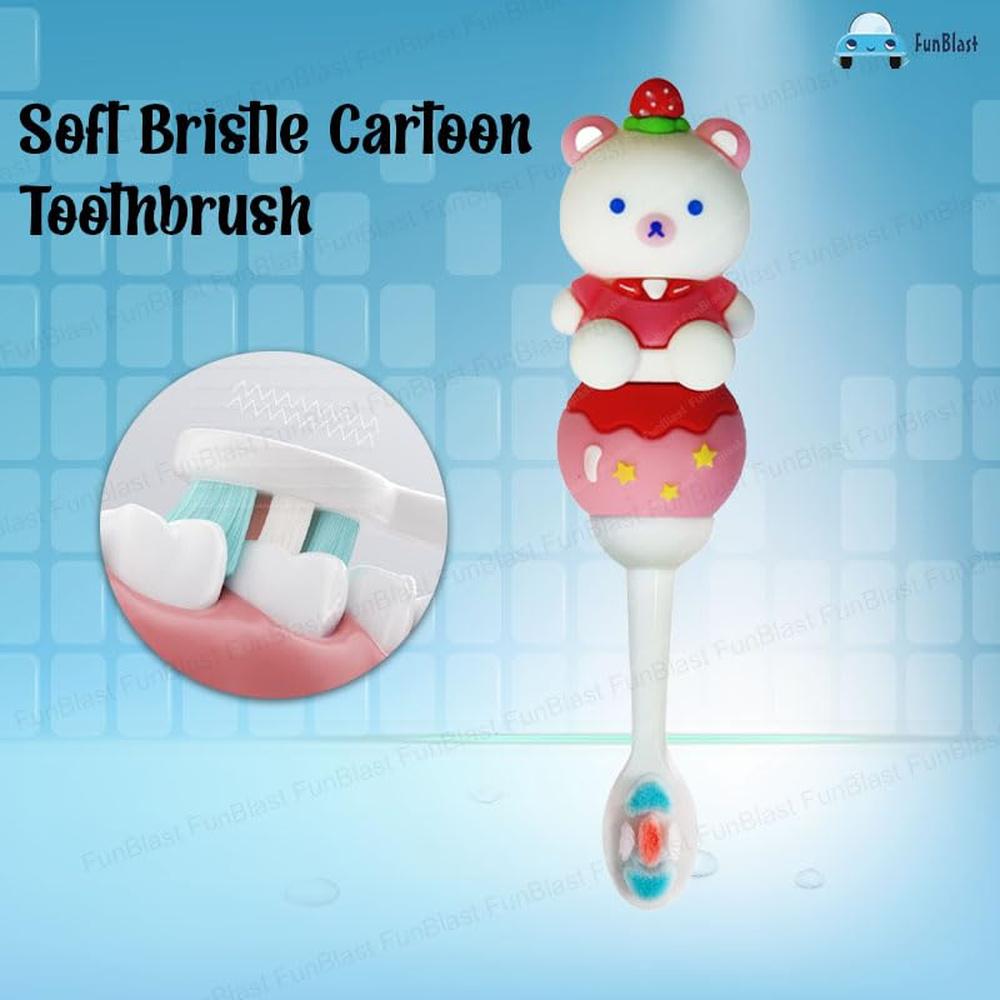 FunBlast Panda Kids Toothbrush | Extra Soft Microfiber Bristles Cartoon Animal Manual Toothbrush