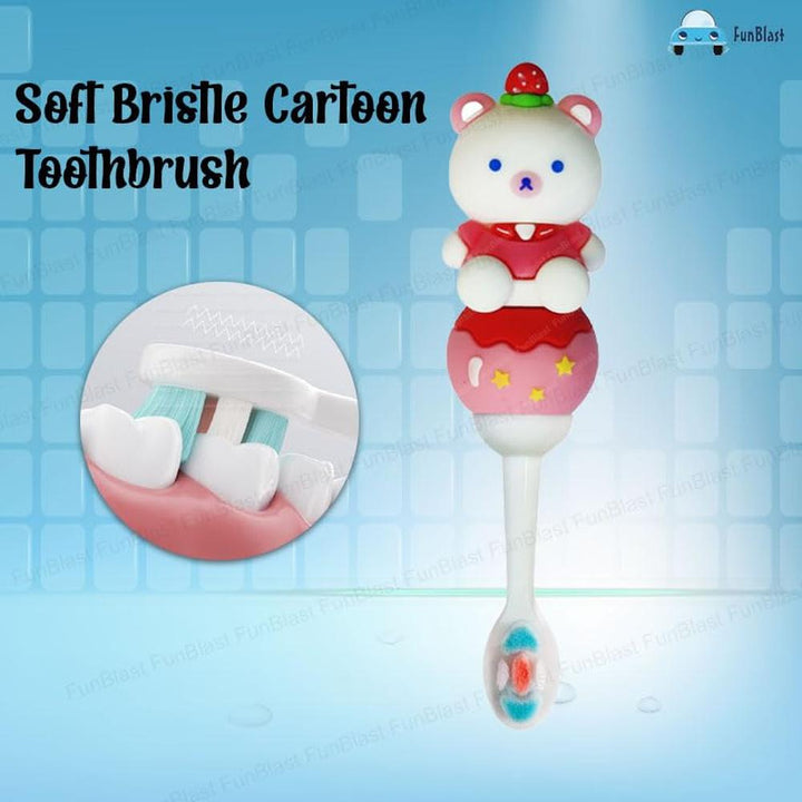FunBlast Panda Kids Toothbrush | Extra Soft Microfiber Bristles Cartoon Animal Manual Toothbrush