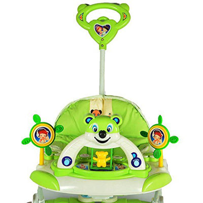 Baby Musical Rocker Cum Walker - Foldable & Height Adjustable (Green & White)