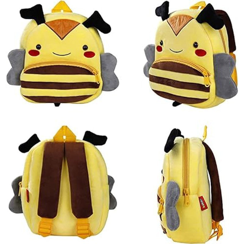 Premium Quality Soft Design Yellow Bee Shape School Bag for Kids - 14 Inches