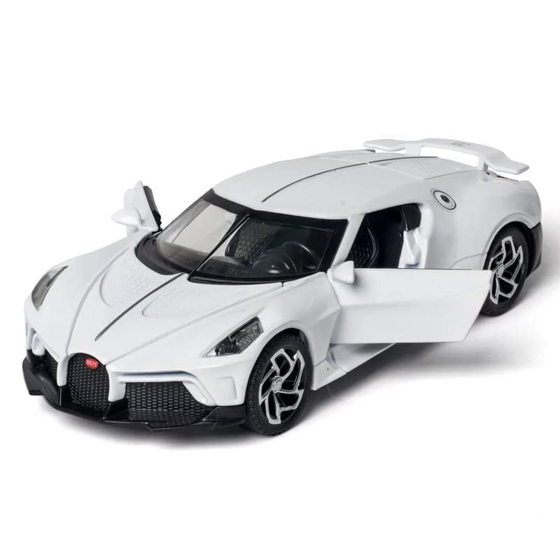 1:32 Diecast Metal Die Car Resembling Bugatti With Light & Sound (Pack of 1) - Assorted Colours
