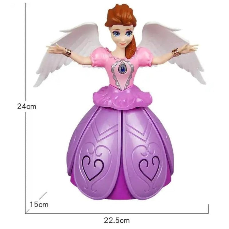 360 Degree RotatingDancing Doll Princess Musical Flashing Lights with Music Sound Toy (Pink)