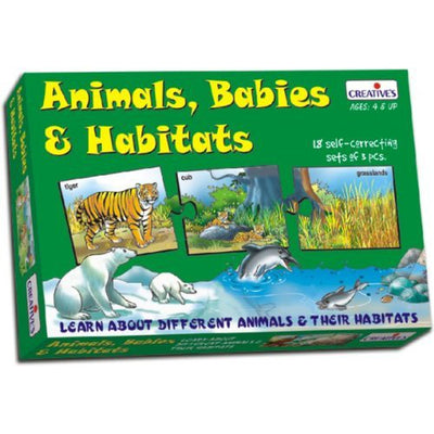 Animal Babies & Habitats (18 self correcting sets of 3)