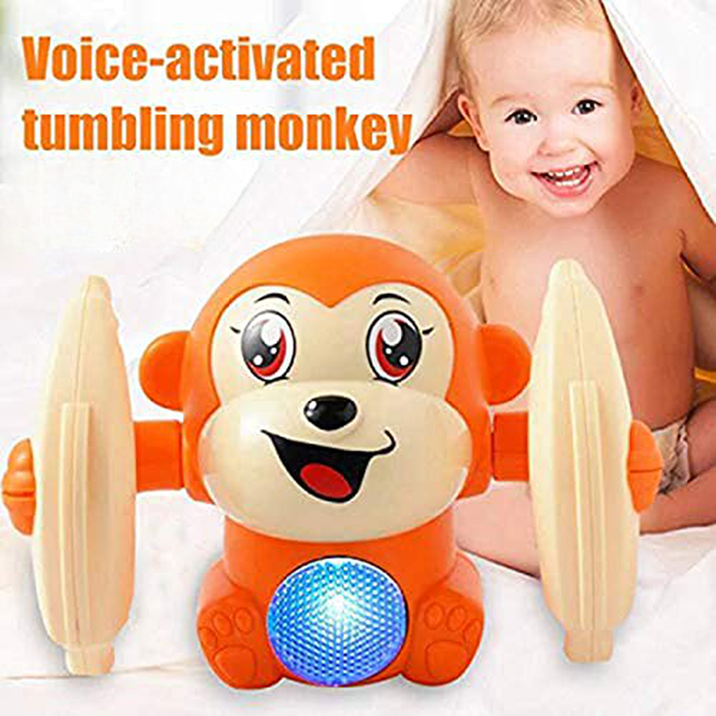 Dancing and Rolling Monkey with Light, Sound Effects and Sensor (Assorted Colours)