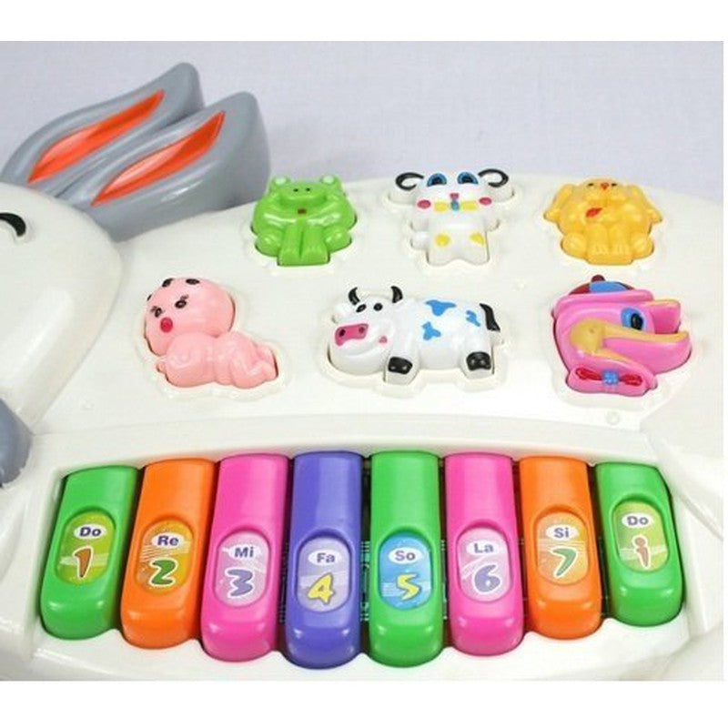 Rabbits Musical Piano with 3 Modes Animal Sounds, Flashing Lights & Wonderful Music