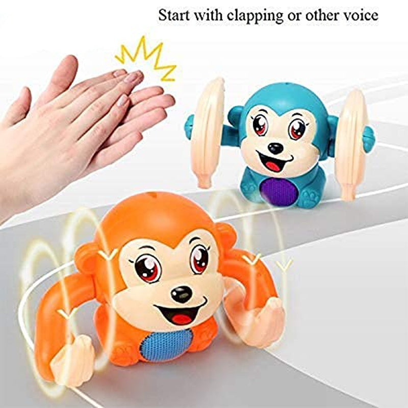 Dancing and Rolling Monkey with Light, Sound Effects and Sensor (Assorted Colours)