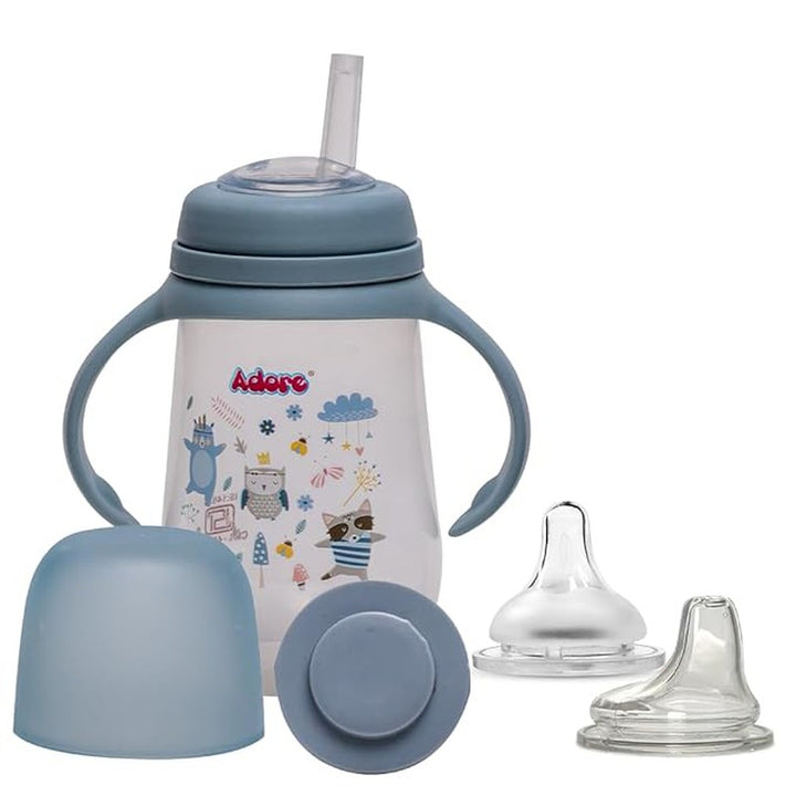 4-in-1 Wide Neck Feeding Bottle & Sipper with Twin Handles - 250ml (1-2 Years)