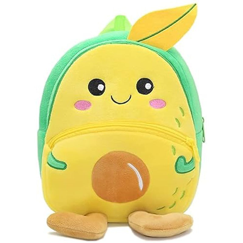 Premium Quality Soft Design Yellow Mango Shape School Bag for Kids - 14 Inches