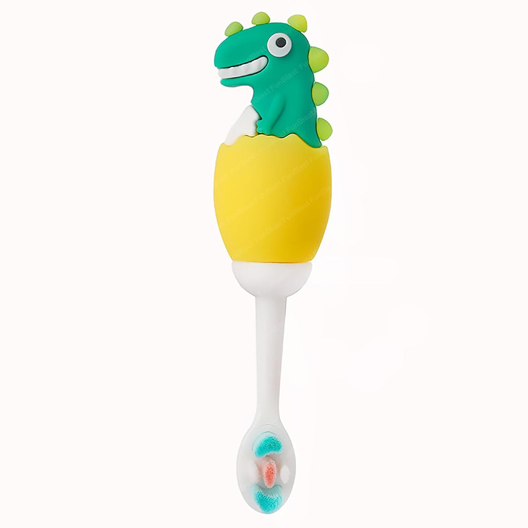 FunBlast Dinosaur Kids Toothbrush | Extra Soft Microfiber Bristle Animal Design Manual Toothbrush | Assorted Colour