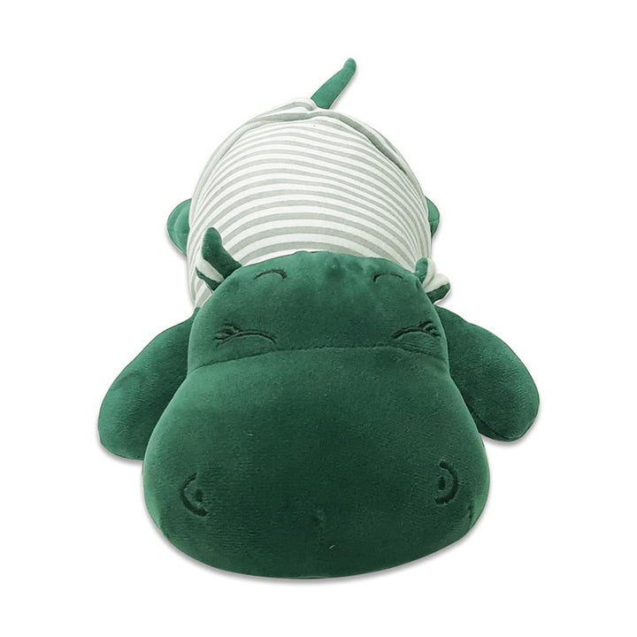 Soft Animal Plush Sleeping Hippopotamus Toy Green - 30cm