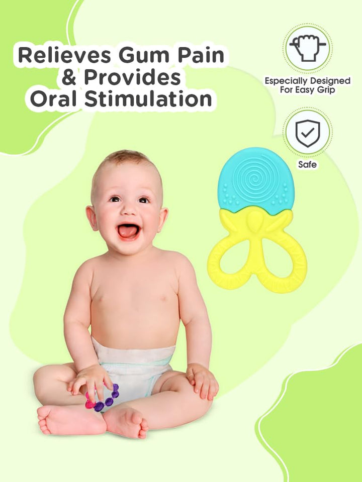 Mee Mee Multi Textured Silicone Teether Comforter - MM-1470-11BLU