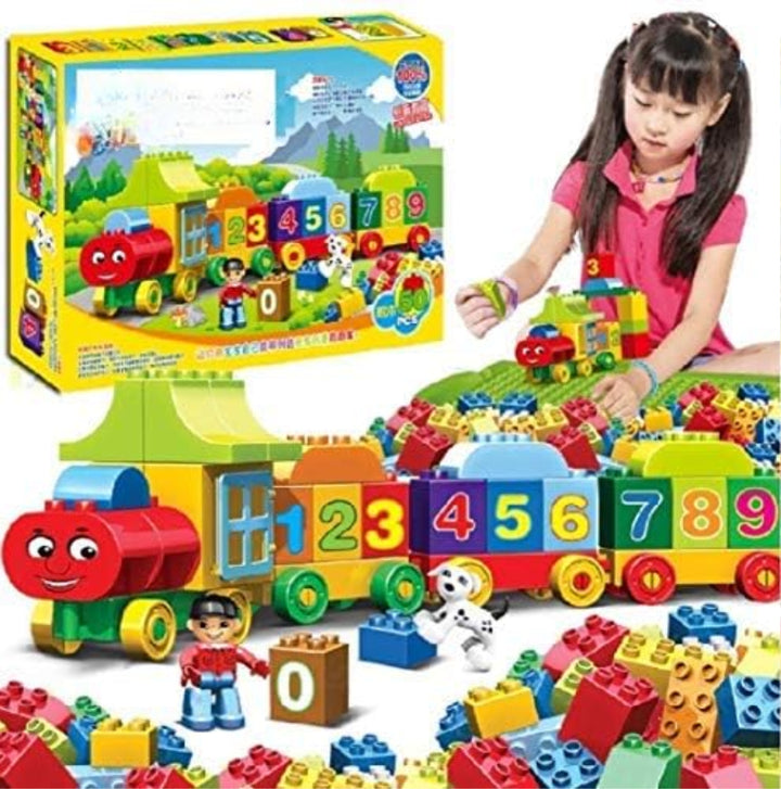 FunBlast 50 Pieces Train Building Blocks Vehicle Toy