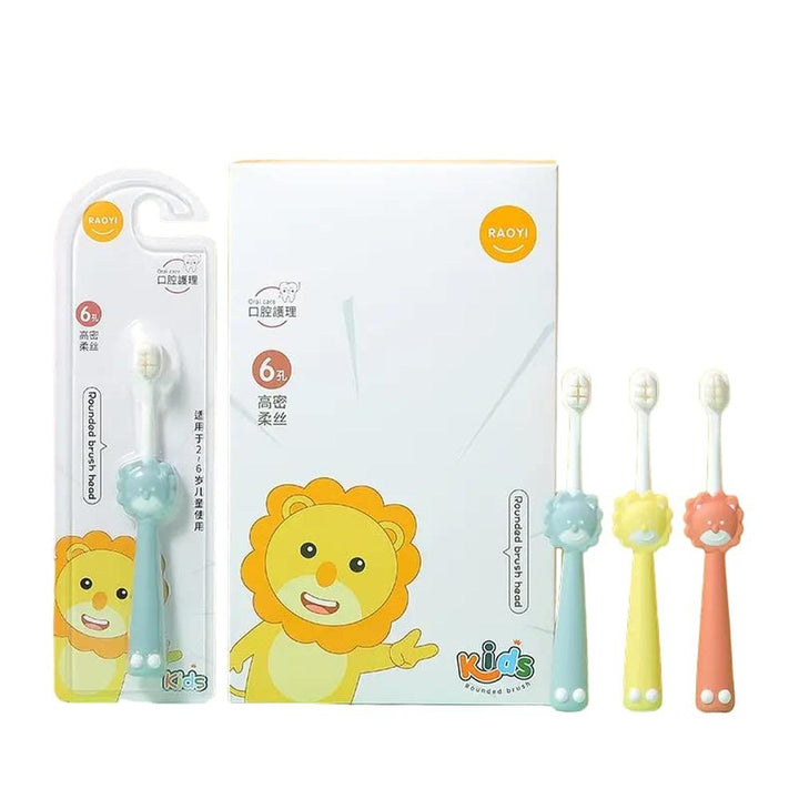 FunBlast Lion Baby Toothbrush for Kids | Extra Soft Microfiber Bristles with Rounded Brush Head | 1 Piece