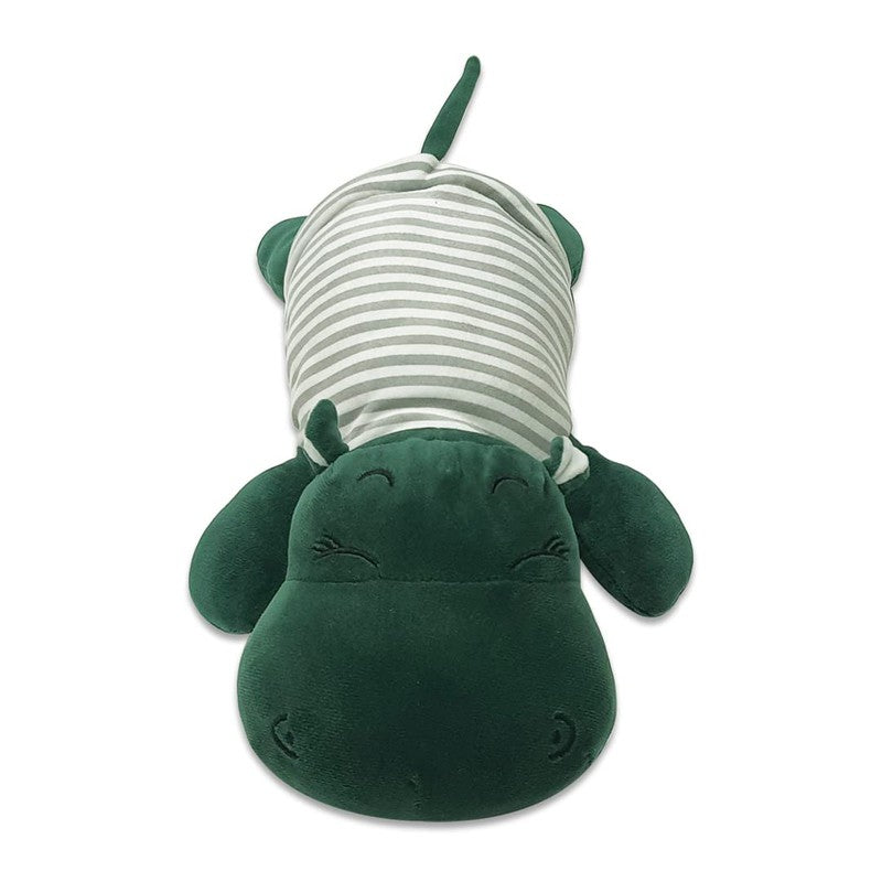 Soft Animal Plush Sleeping Hippopotamus Toy Green - 30cm