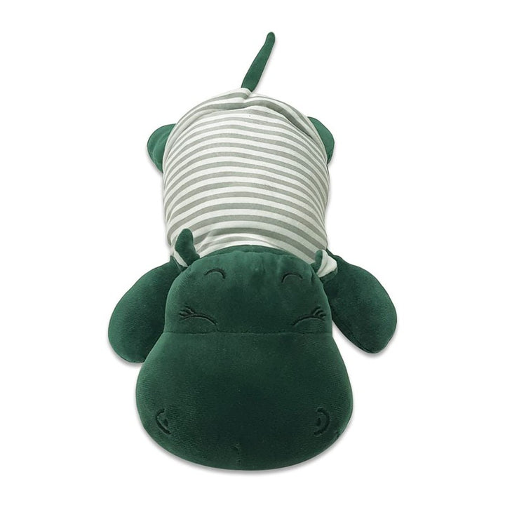 Soft Animal Plush Sleeping Hippopotamus Toy Green - 30cm