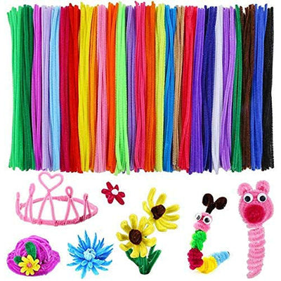 Pack of 100 Pipe Cleaners | Flexible Wired Fiber | 12 inch | Ideal for Art and Craft