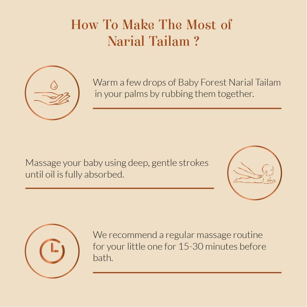 Baby Forest Narial Tailam | 100% Organic Cold Pressed Coconut Oil Skin And Hair Care - 200 ml
