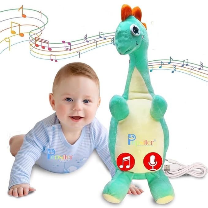 Dancing Dinosaur Plush Toy Wriggle & Singing Recording Repeat What You Say (Assorted Colours)