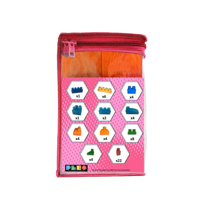 Building & Construction Blocks Educational Toy (Pink Bag - 120 Pieces)