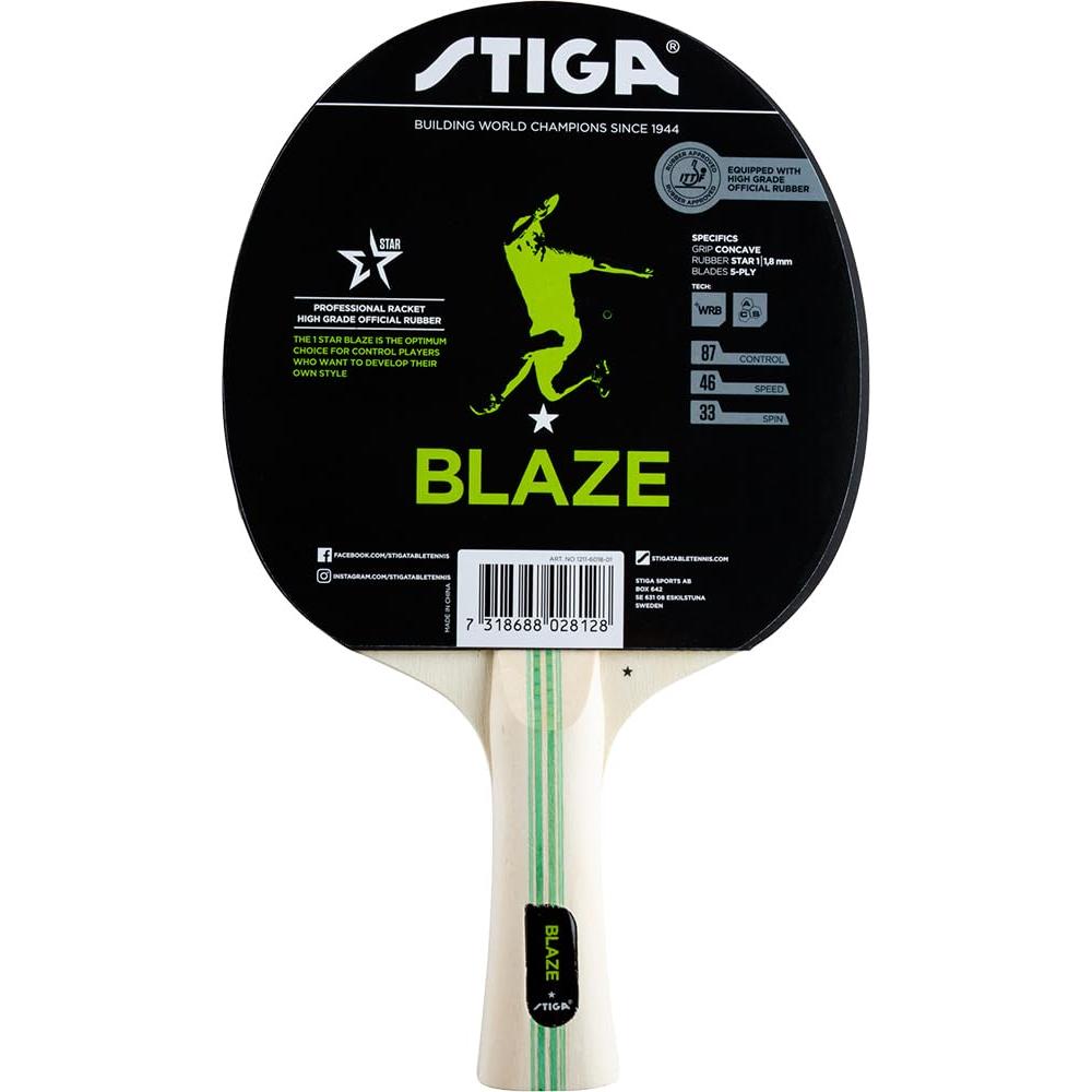 Stiga Carbon Fiber Blaze Table Tennis Bat - Intermediate Table Tennis Racket