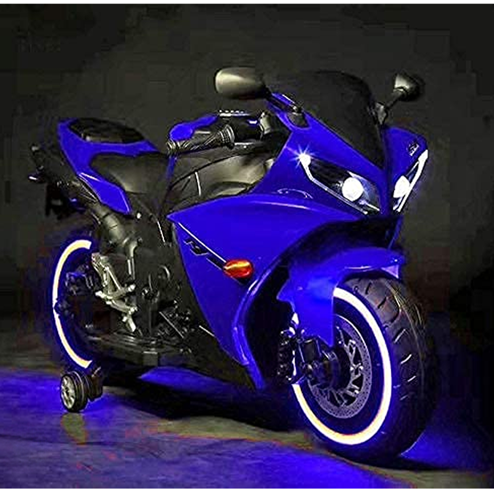 Blue Ride-On | Rechargeable Battery Operated | R3 Bike (COD Not Available)