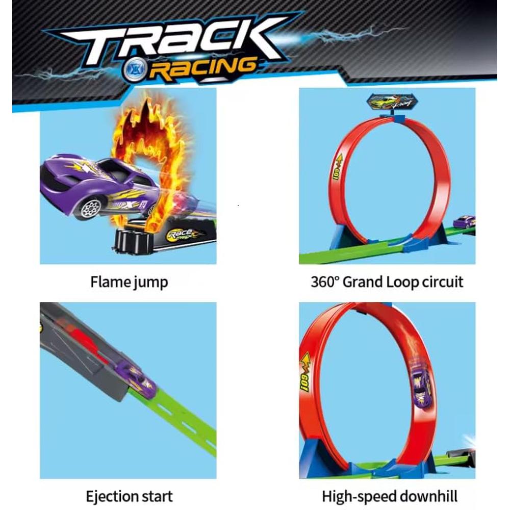 ToyBoi Max Racing Track for Kids – 360° Single Loop Stunt Track