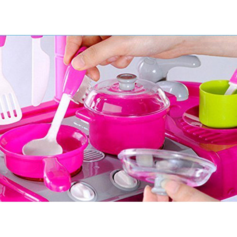 Luxury Battery Operated Kitchen Super Toy Set - Pink