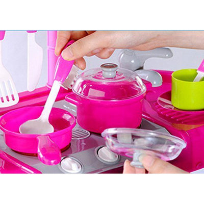 Luxury Battery Operated Kitchen Super Toy Set - Pink