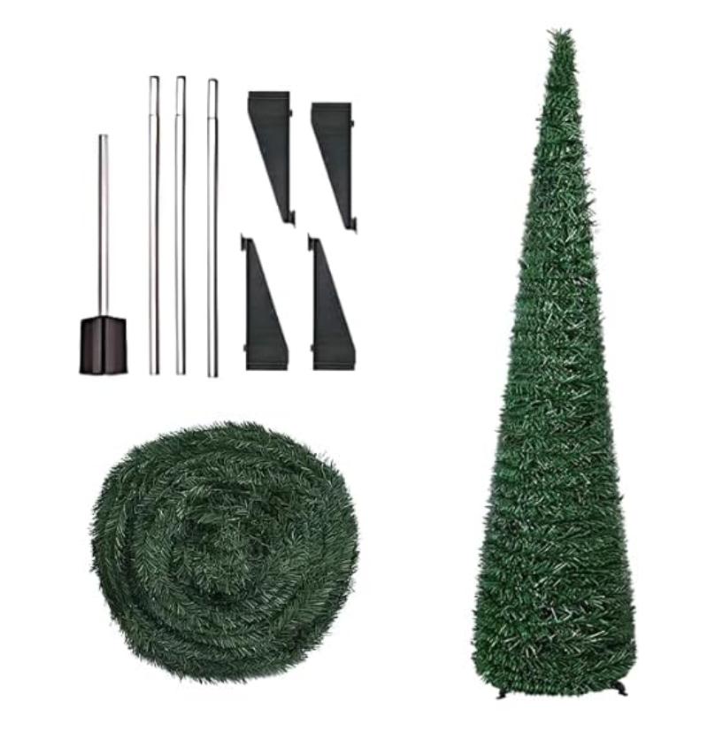 Slim Tree Green Pop Up Artificial Christmas Tree - 180cm