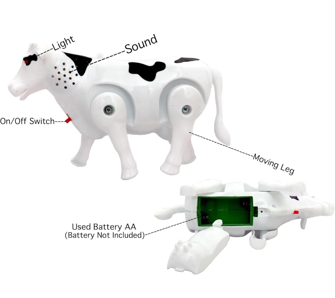 Walking Musical Milch Cow Toy with Light & Sound for Kids | Electric Musical Animal Toy
