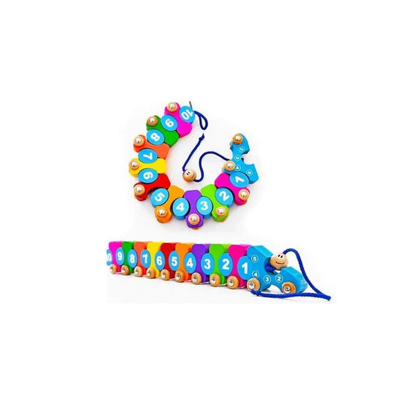 Twistable Train Set - Wooden Colorful Number Train with Bright Colors