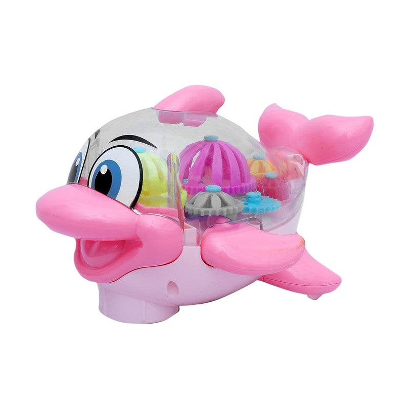 360 Degree Rotating Transparent 3D Dolphin Toy with Sound and Lights