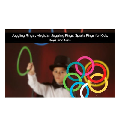 Fitfix Juggling Small Size Rings (Set of 3, Diameter 24 cms) | Magician Colorful Rings