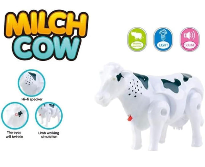 Walking Musical Milch Cow Toy with Light & Sound for Kids | Electric Musical Animal Toy