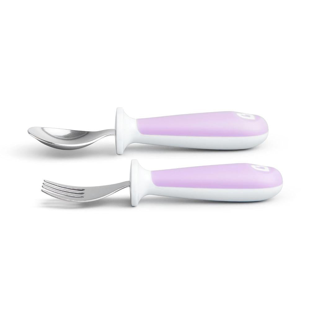 Munchkin Raise Toddler Fork & Spoon - Set of 2 | BPA-Free Self-Feeding Utensils for Kids | Easy-Grip Handles