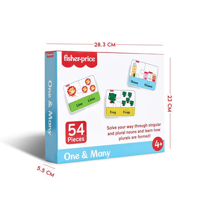 Fisher Price One & Many - 54 Pieces Singular & Plural Learning Puzzles for Kids (IC)