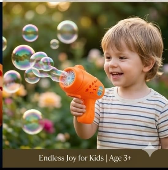ToyBoi Color Bubble Blaster for Kids | Automatic Bubble Blower with Precision Nozzle- Yellow