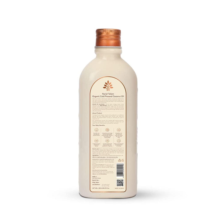 Baby Forest Narial Tailam | 100% Organic Cold Pressed Coconut Oil Skin And Hair Care - 200 ml