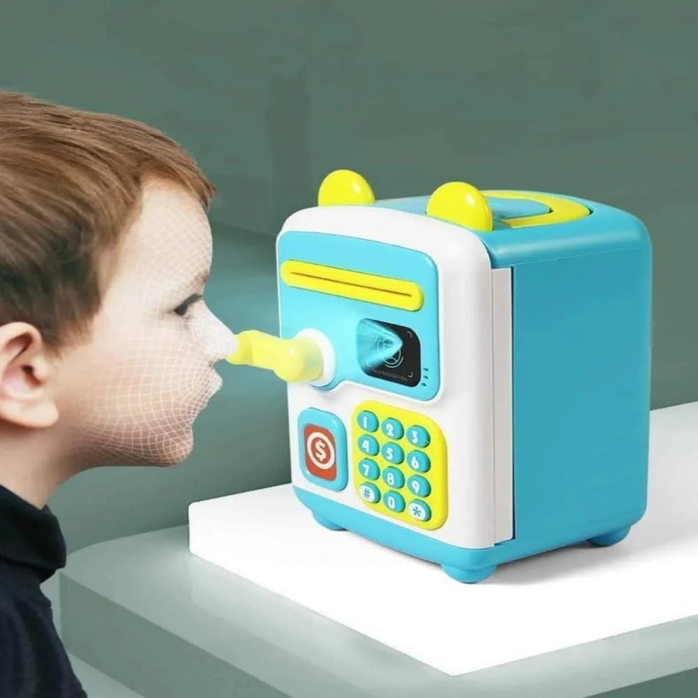 Toycra Open Ended Smart Saver Piggy Bank with Face Recognition | Password Lock, Automatic Note Collector & Coin Slot | Kids Savings Toy