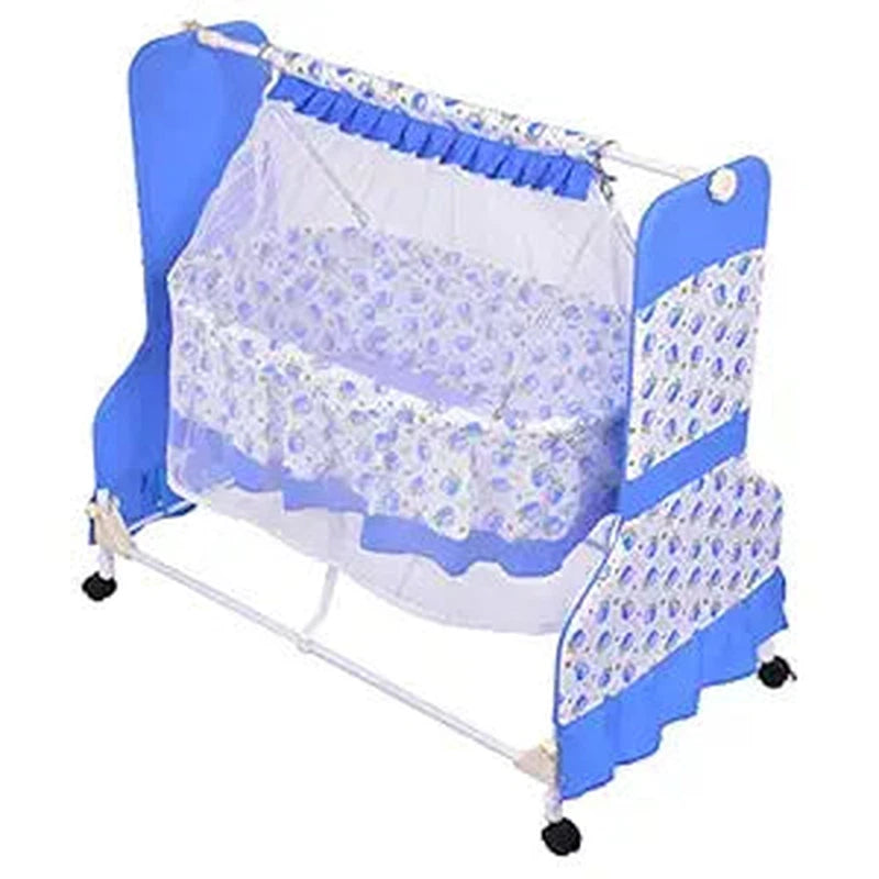 Cocoon Baby Cradle Deluxe | Palna | Jhula - Sturdy Metal Frame, Mosquito Protection Net and Lockable Wheels